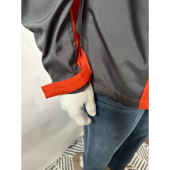 Free Tech Mens Softshell Jacket Orange Black Color Block Pockets Full Zip L - Picture 6 of 11